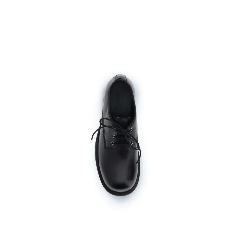 MM6 Black Calf Leather Bos Taurus Oxfords And Derbies