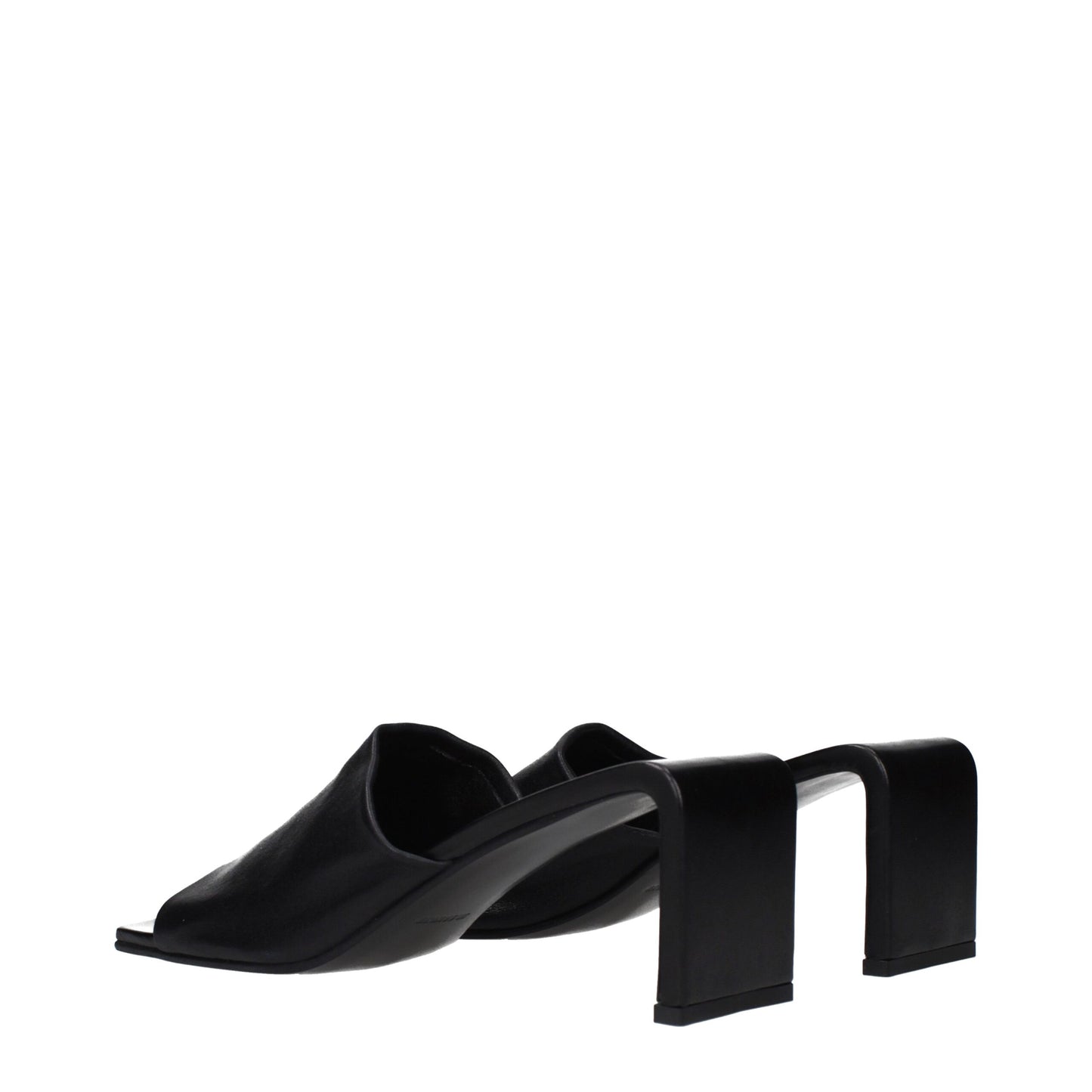 Jil Sander Black Leather Stiletto Heel Sandals