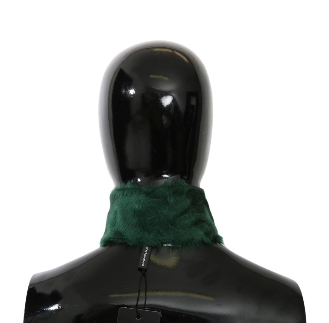 Dolce & Gabbana Luxurious Green Lambskin Scarf for Women - KALAJ
