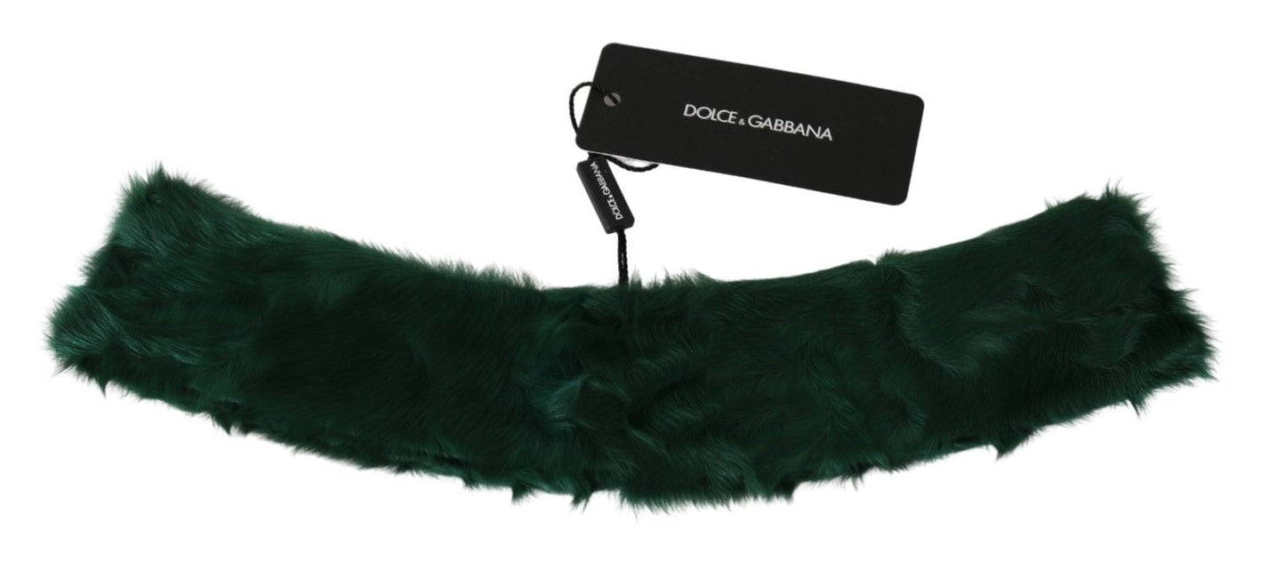 Dolce & Gabbana Luxurious Green Lambskin Scarf for Women - KALAJ