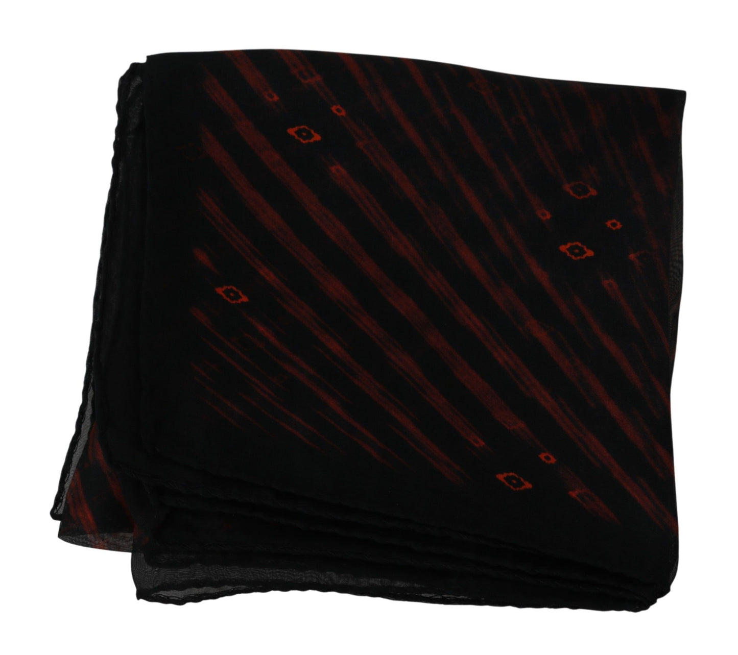 Costume National Elegant Silk Scarf Bandana Hat in Black Orange - KALAJ