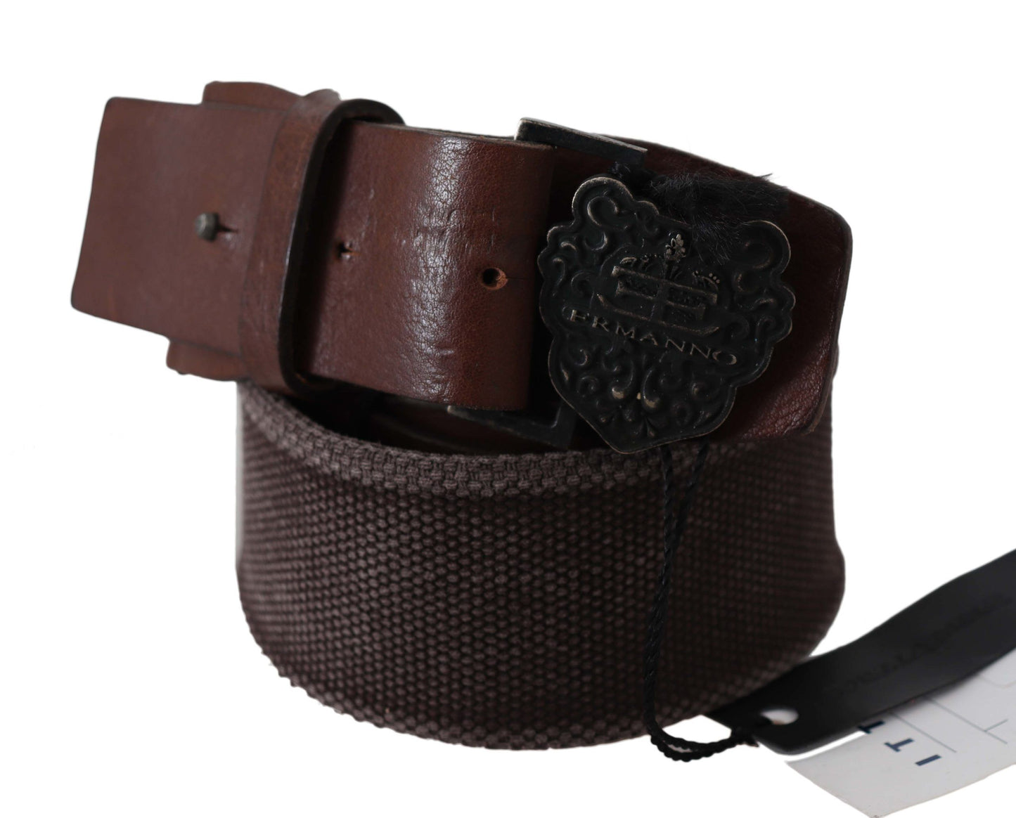 Ermanno Scervino Classic Dark Brown Leather Belt with Logo Buckle - KALAJ