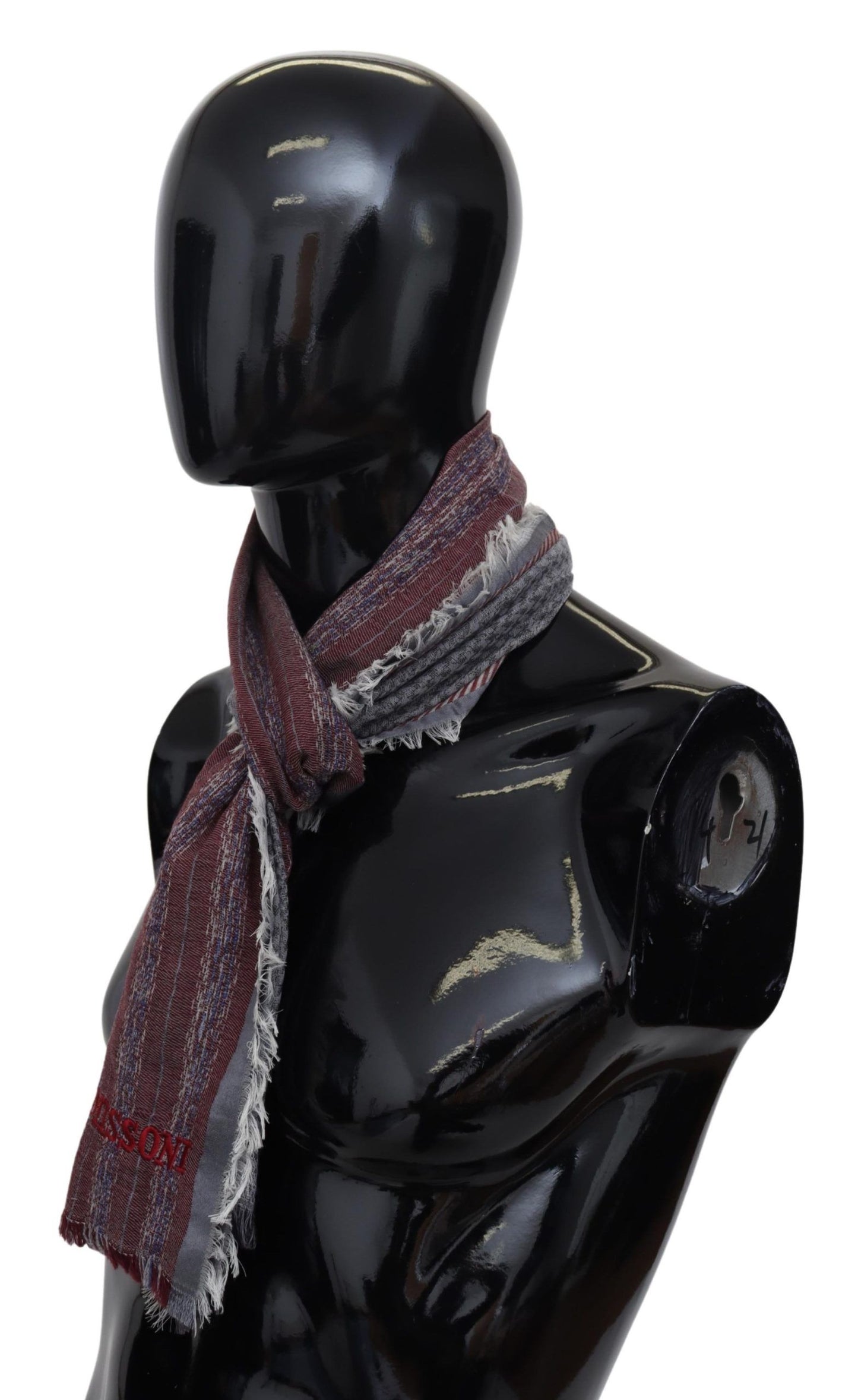 Missoni Elegant Wool Striped Logo Scarf - KALAJ