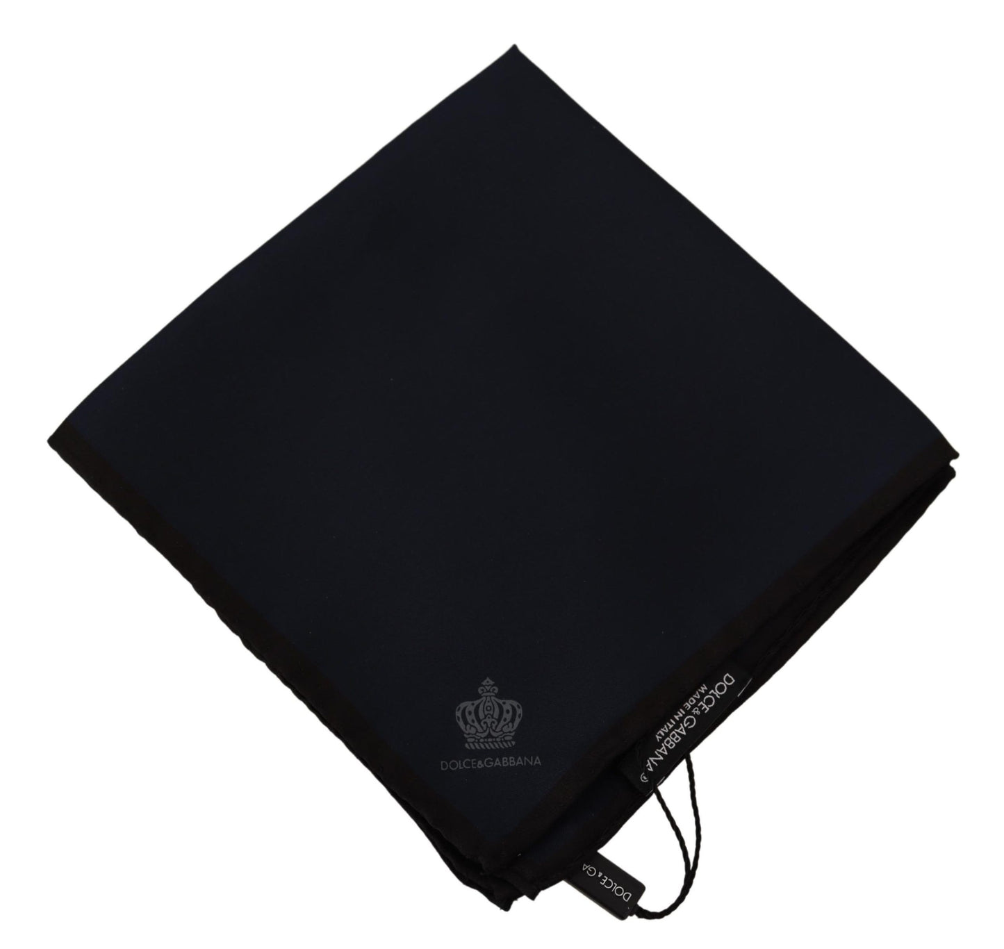Dolce & Gabbana Elegant Silk Black Pocket Square Handkerchief - KALAJ