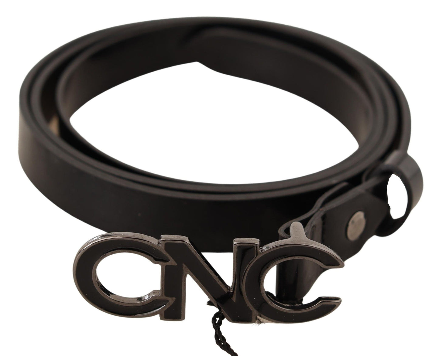 Costume National Elegant Black Leather Fashion Belt - KALAJ