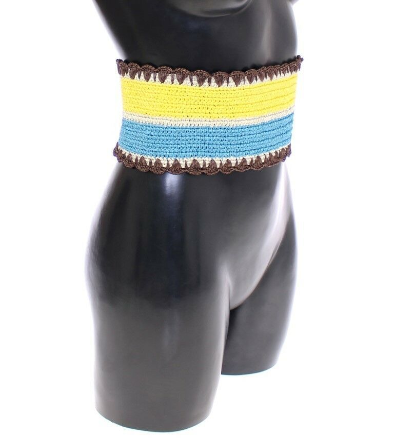 Dolce & Gabbana Runway Woven Raffia-Style Corset Belt - KALAJ