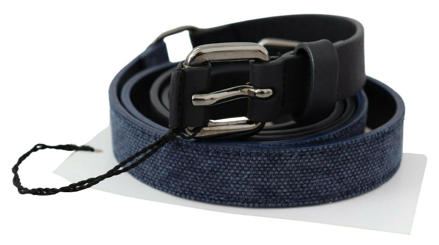 Costume National Elegant Black Leather Adjustable Belt - KALAJ