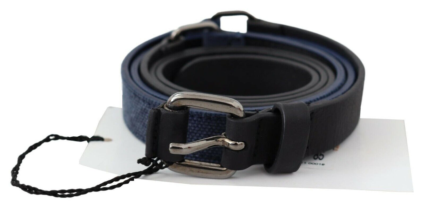 Costume National Elegant Black Leather Adjustable Belt - KALAJ