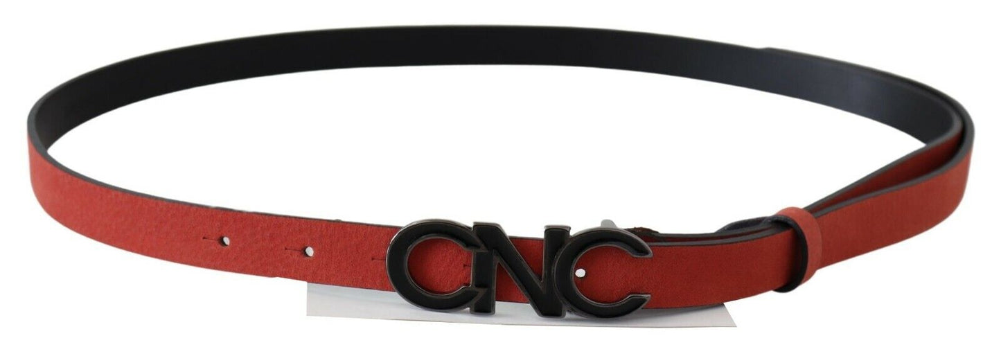 Costume National Elegant Blood Red Leather Belt - KALAJ