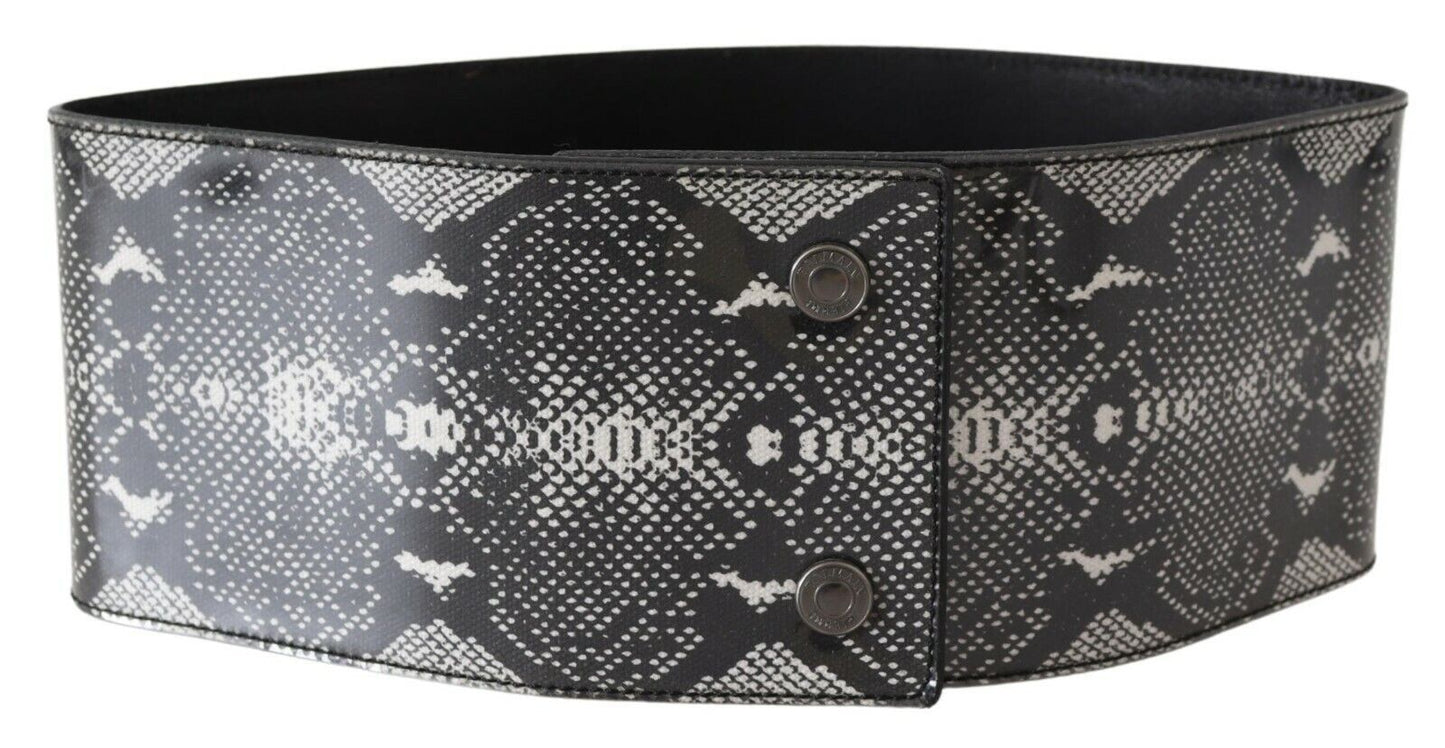 Ermanno Scervino Classic Snakeskin Motif Leather Belt - KALAJ