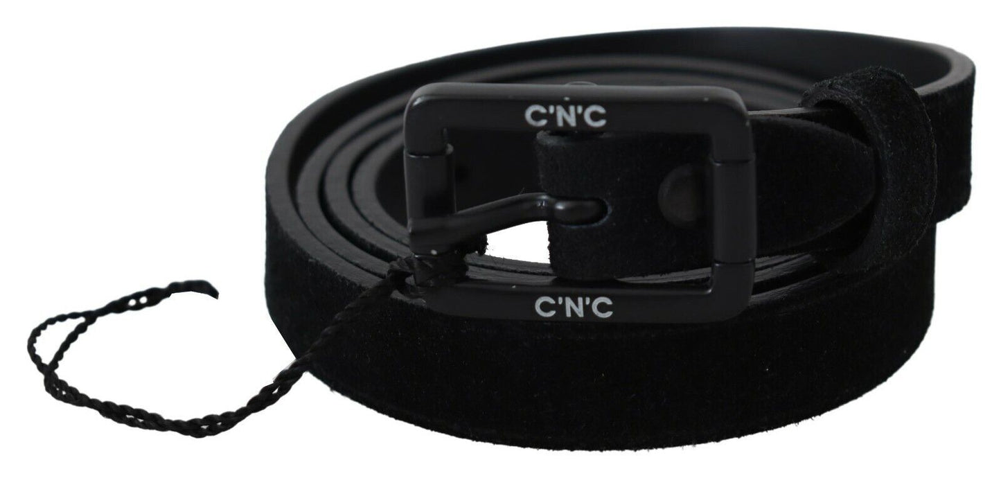 Costume National Elegant Black Leather Classic Belt - KALAJ