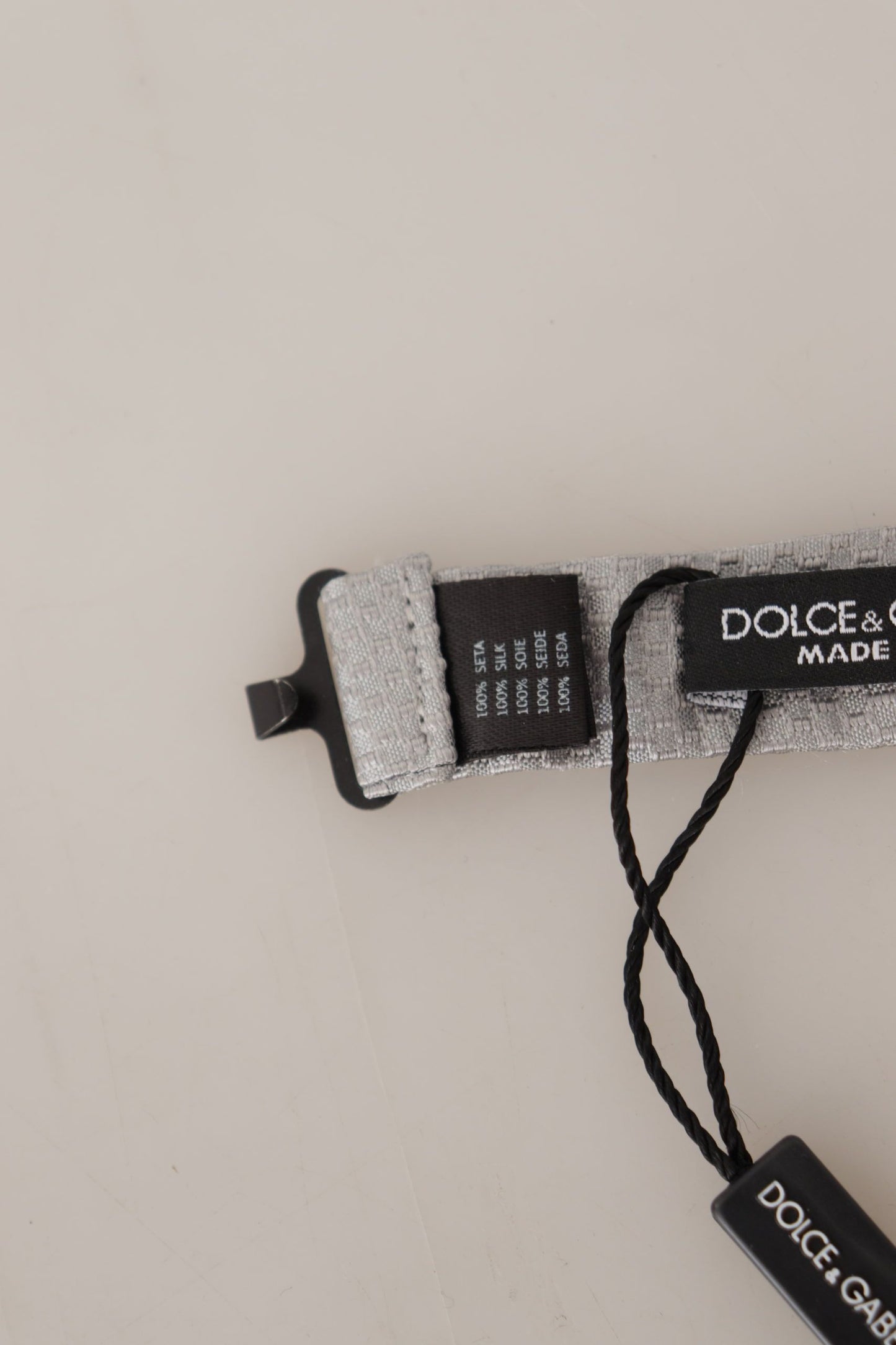 Dolce & Gabbana Chic Gray Silk Bow Tie - KALAJ