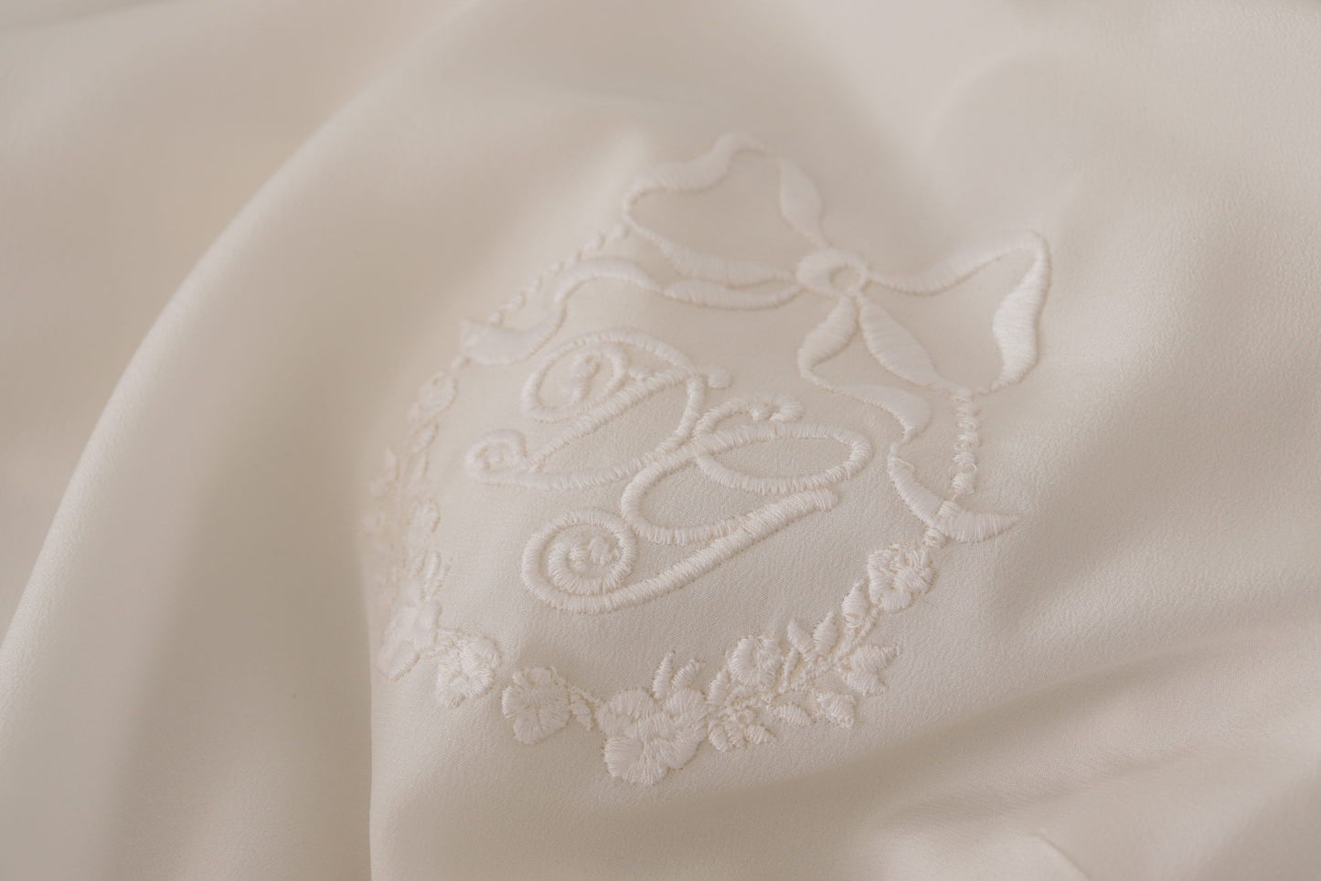 Dolce & Gabbana White Silk DG Logo Embroidered Long Sleeves Blouse