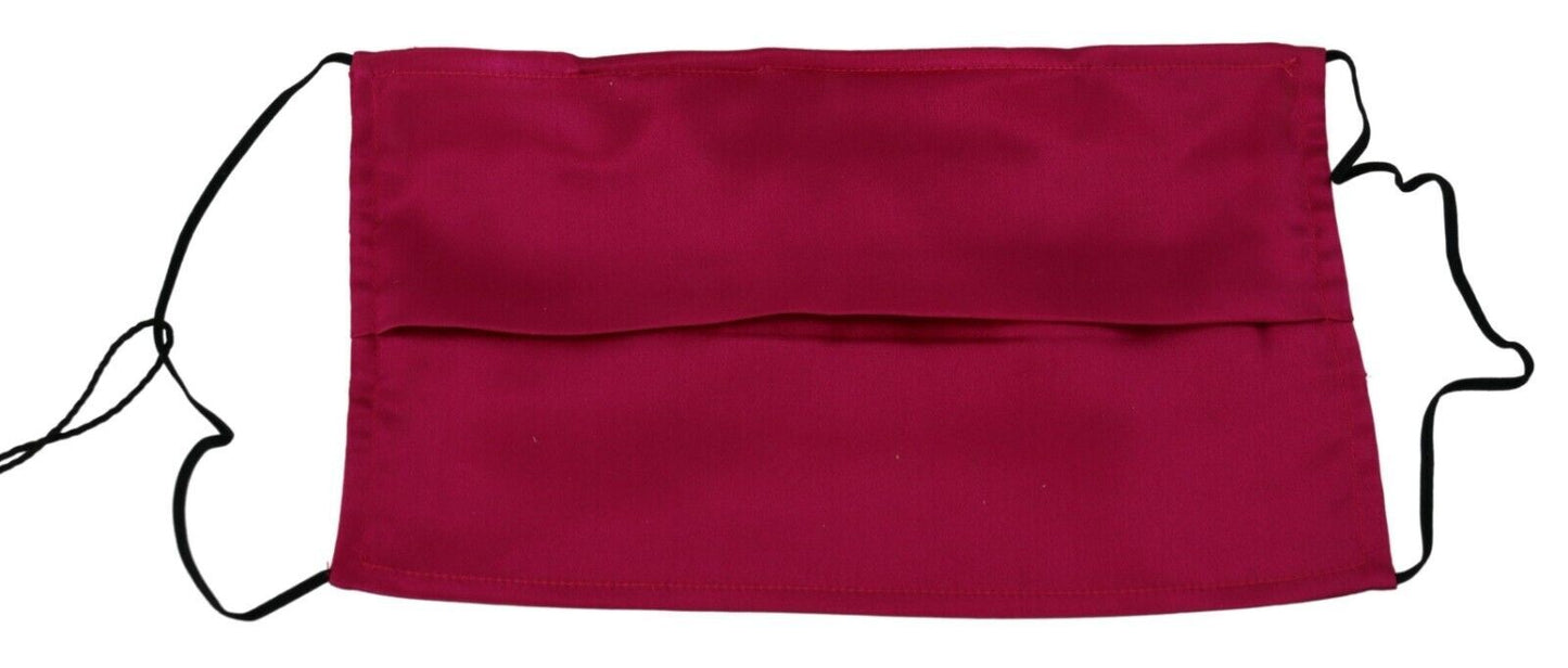 Dolce & Gabbana Elegant Silk Pleated Maroon Face Mask - KALAJ