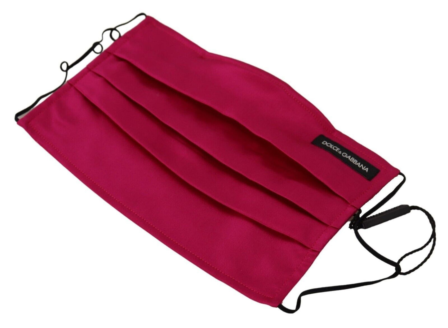 Dolce & Gabbana Elegant Silk Pleated Maroon Face Mask - KALAJ