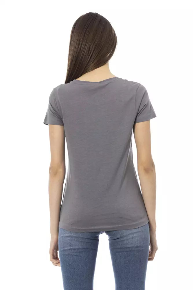 Trussardi Action Gray Cotton T-Shirt