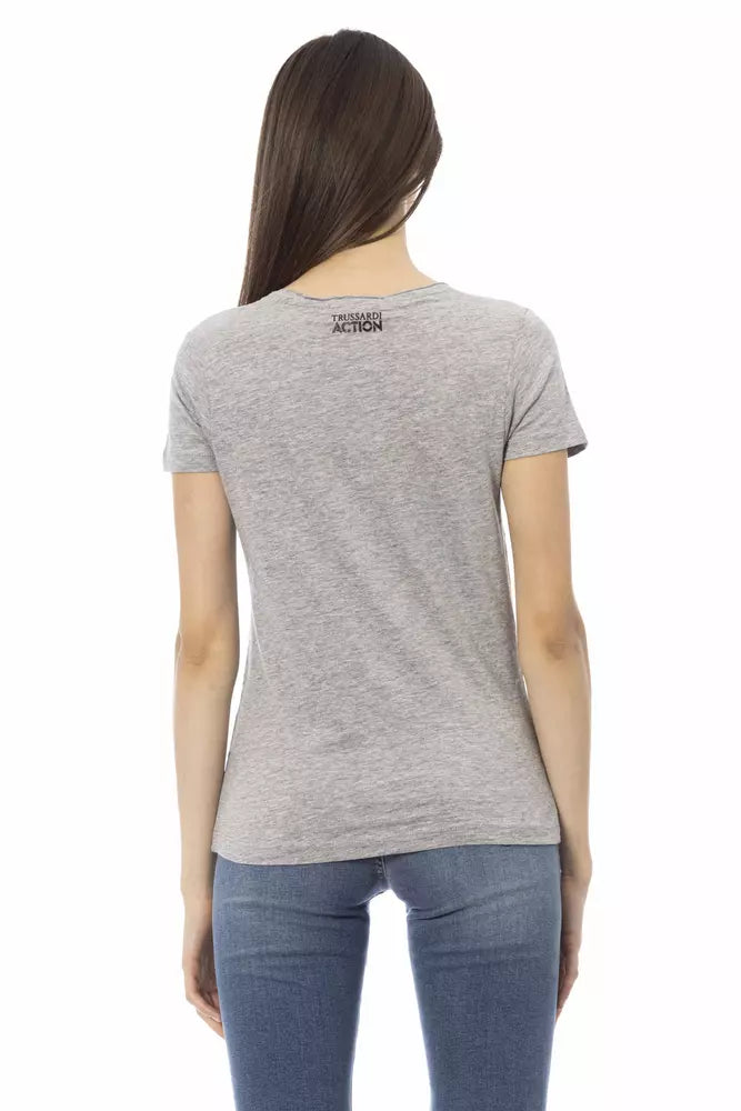 Trussardi Action Gray Cotton T-Shirt