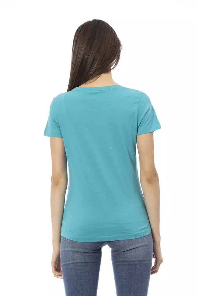 Trussardi Action Light Blue Cotton T-Shirt
