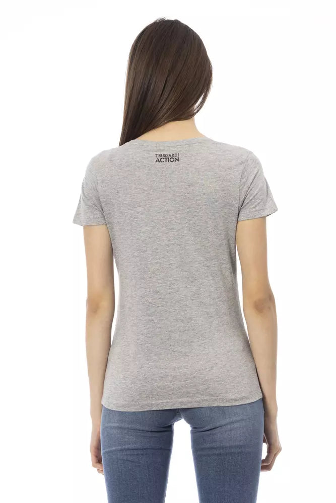 Trussardi Action Gray Cotton T-Shirt