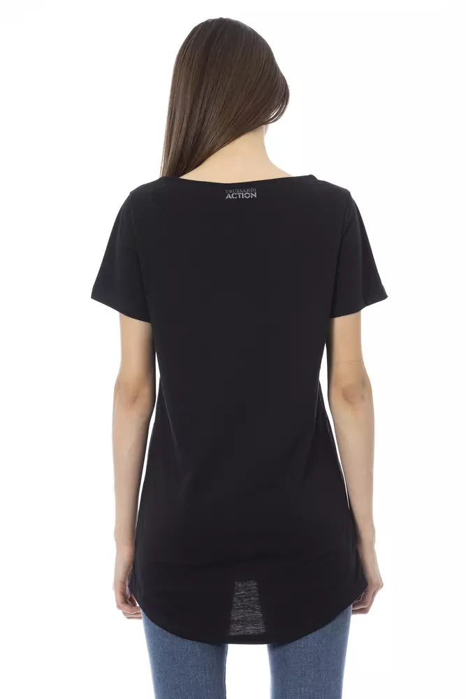 Trussardi Action Black Cotton T-Shirt