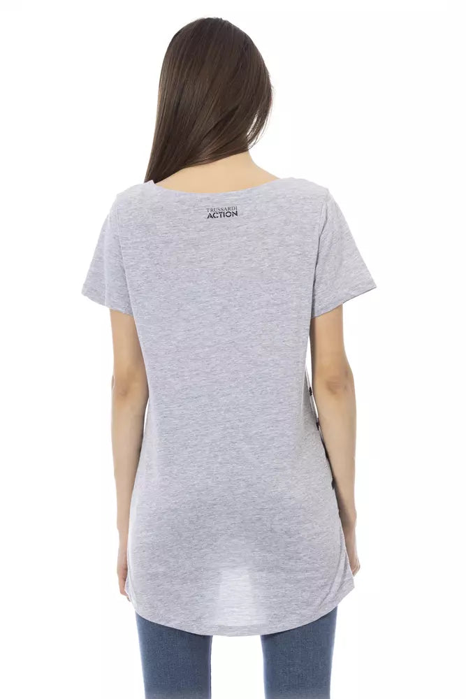 Trussardi Action Gray Cotton T-Shirt
