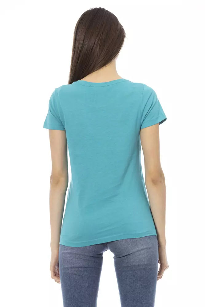 Trussardi Action Light Blue Cotton T-Shirt