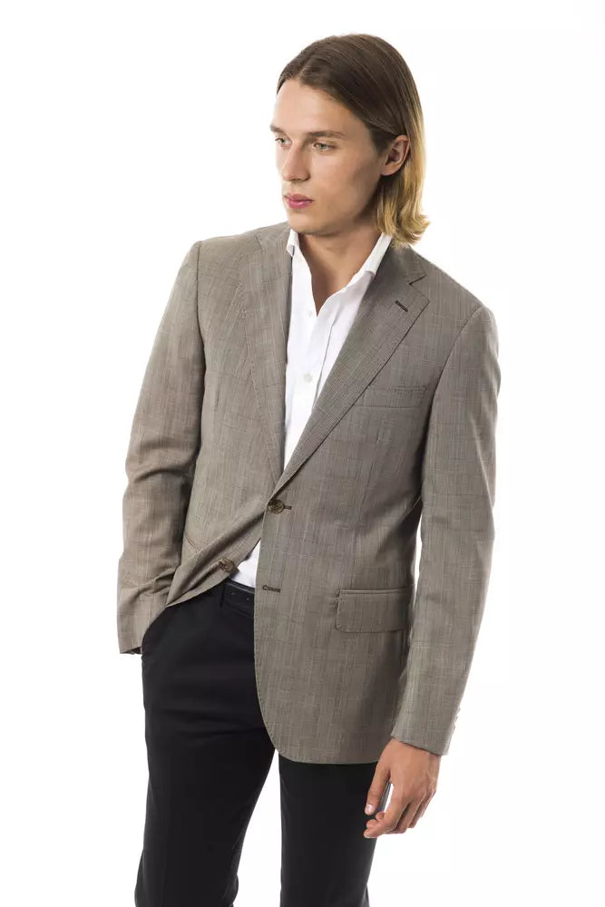Uominitaliani Gray Wool Suits & Blazer