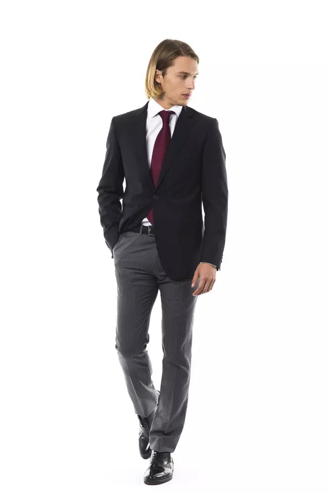 Uominitaliani Black Wool Suits & Blazer