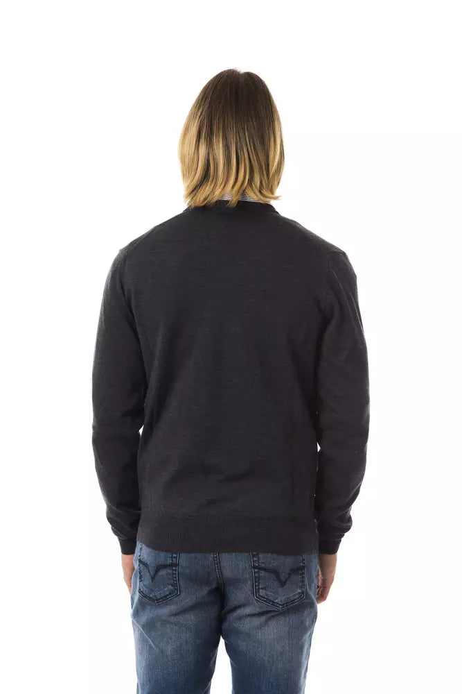 Uominitaliani Gray Merino Wool Sweater