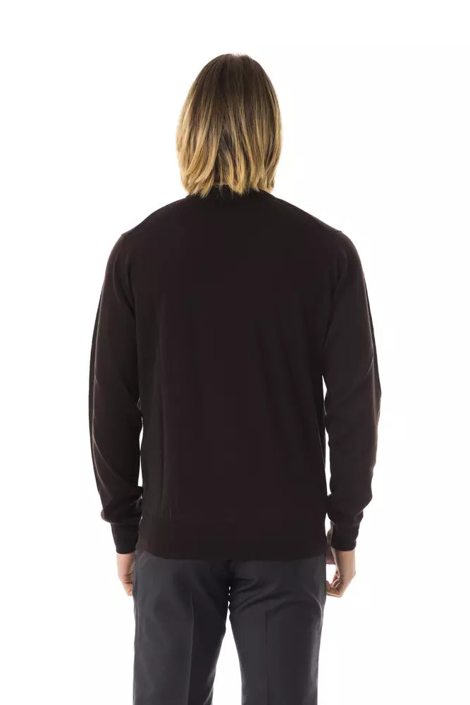 Uominitaliani Brown Merino Wool Sweater