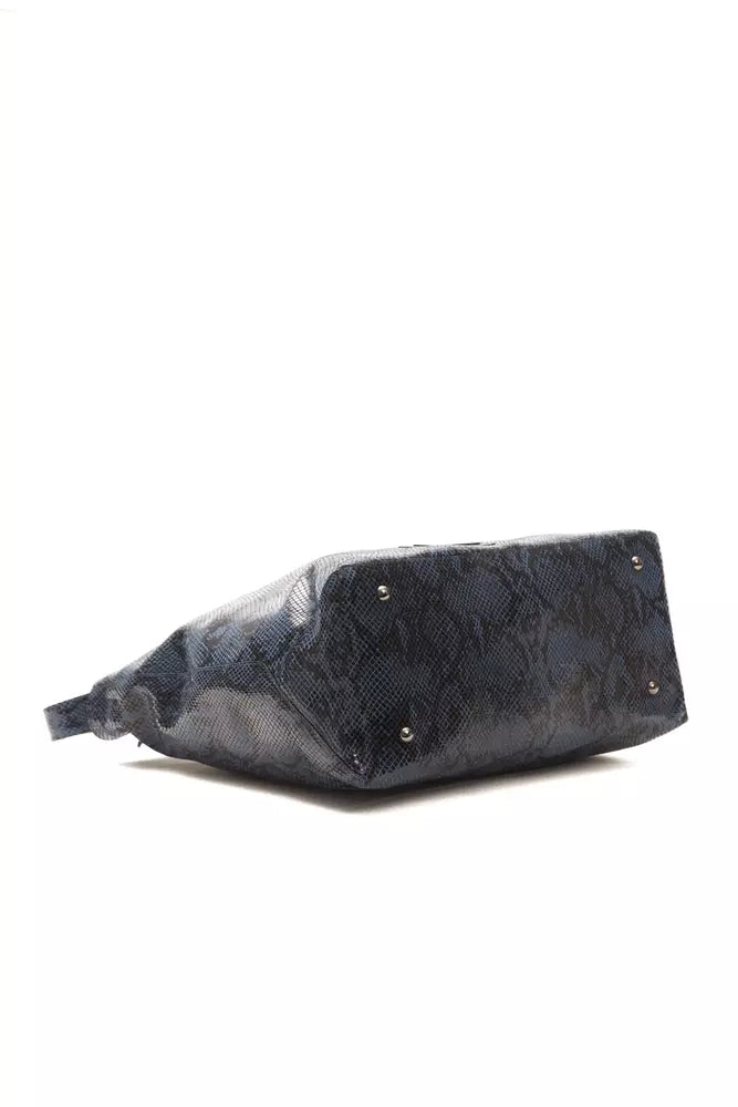 Pompei Donatella Blue Leather Women Shoulder Bag - KALAJ