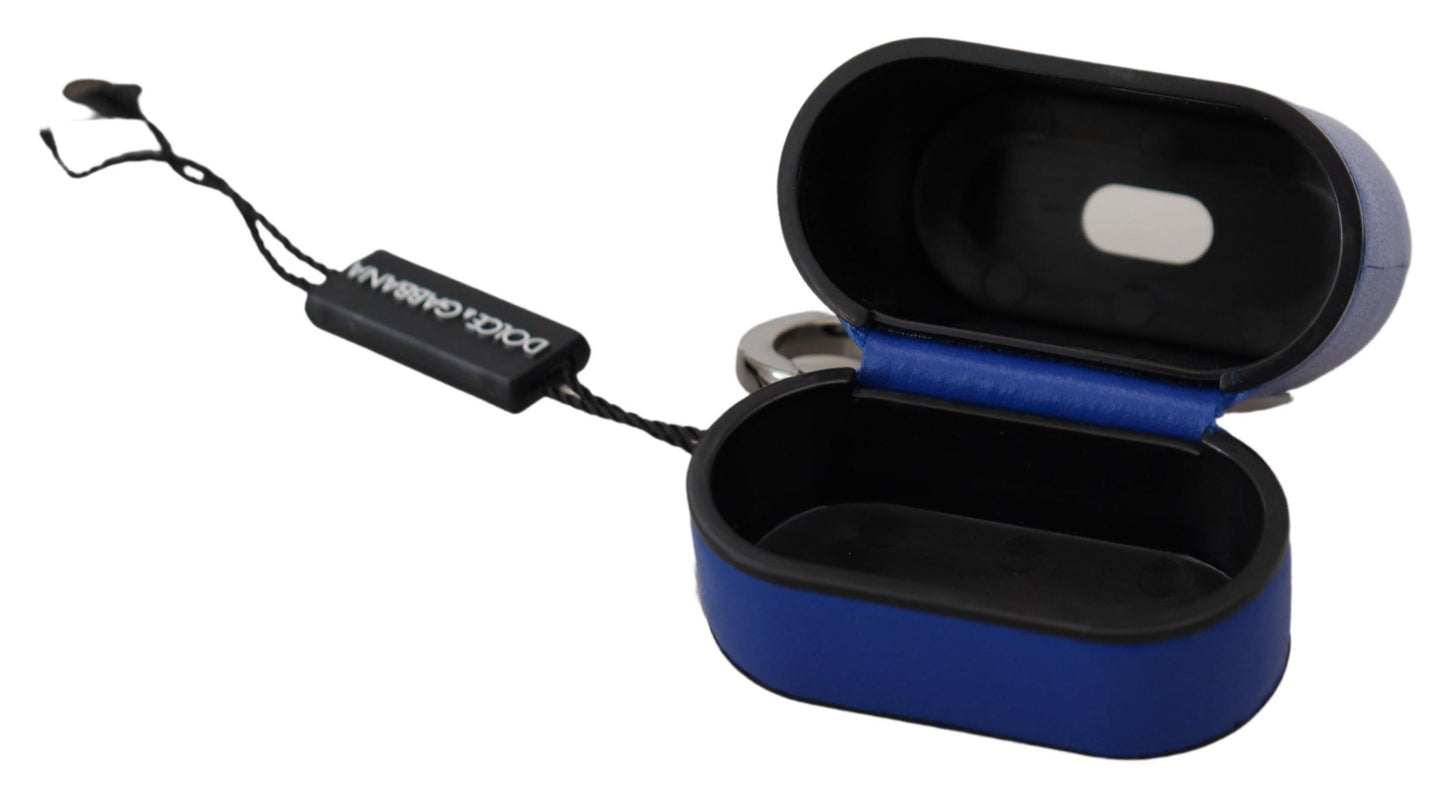 Dolce & Gabbana Elegant Blue Leather Airpods Case - KALAJ