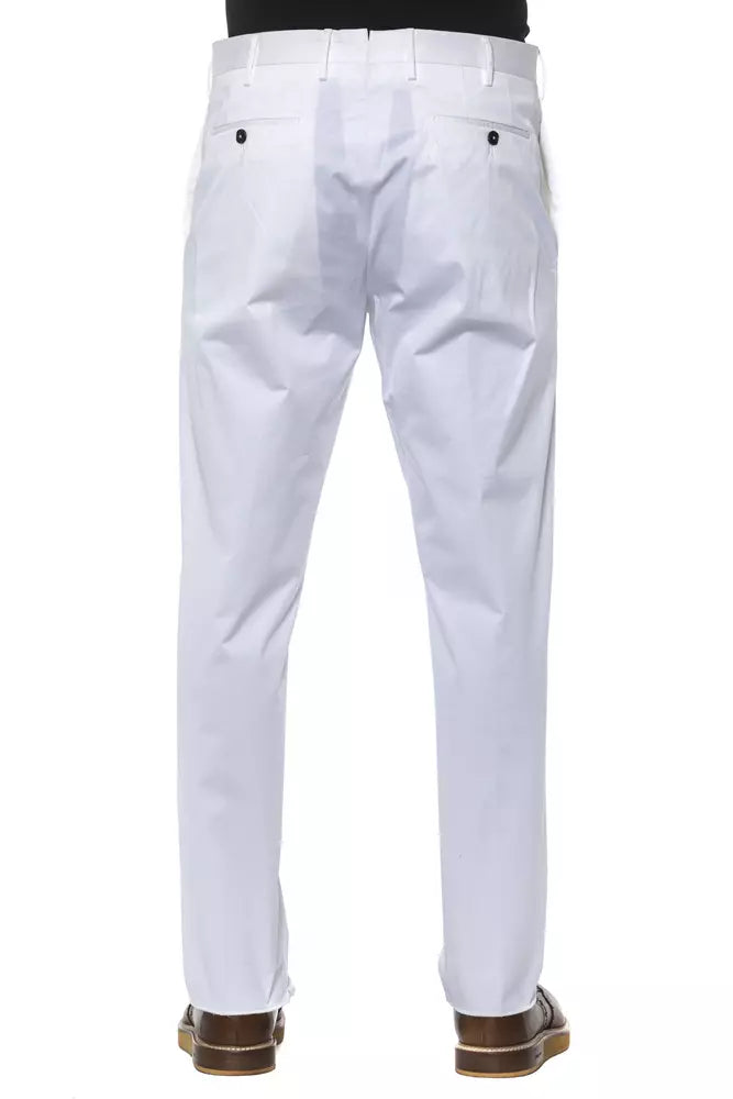 PT Torino White Cotton Men's Trousers