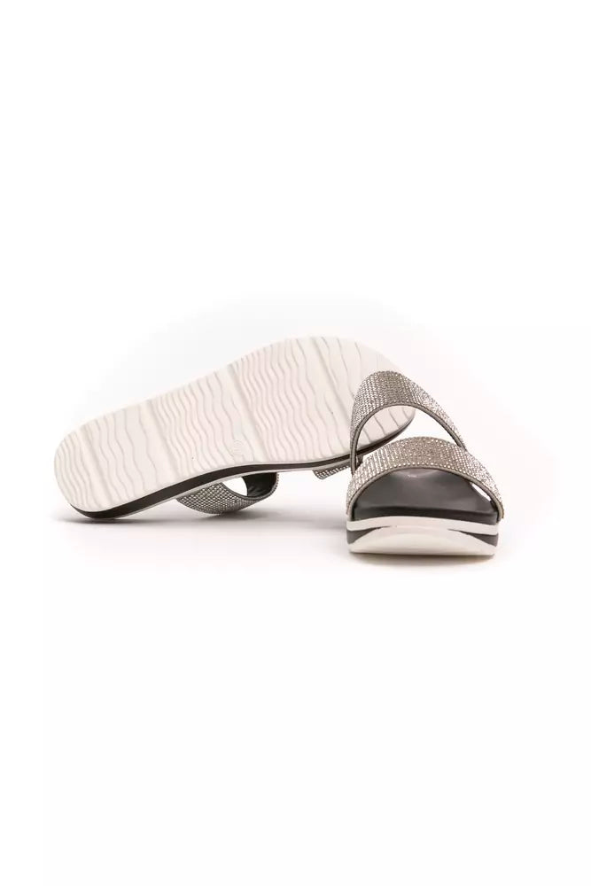 Péché Originel Silver Textile Sandal