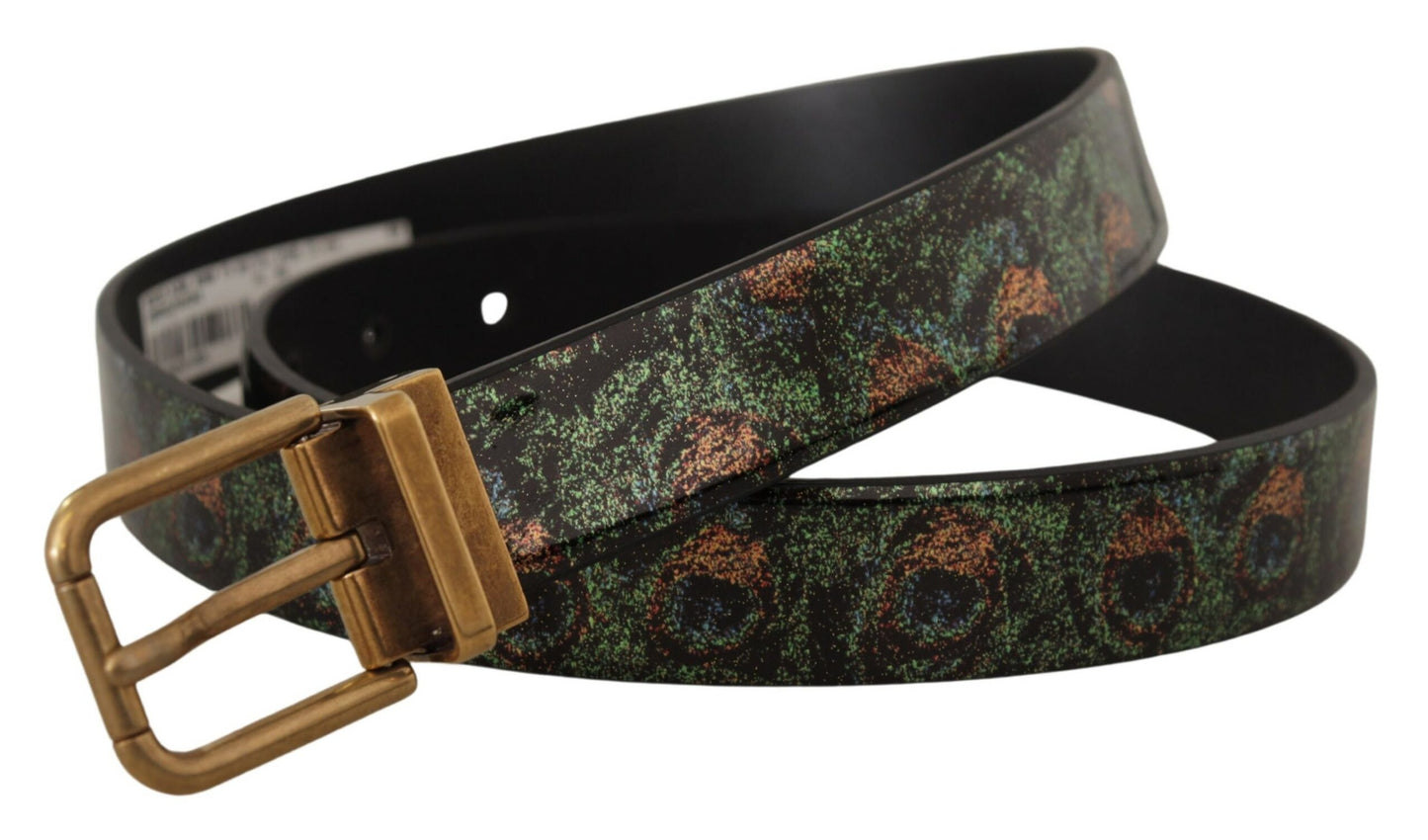 Dolce & Gabbana Elegant Black Grosgrain Leather Belt - KALAJ