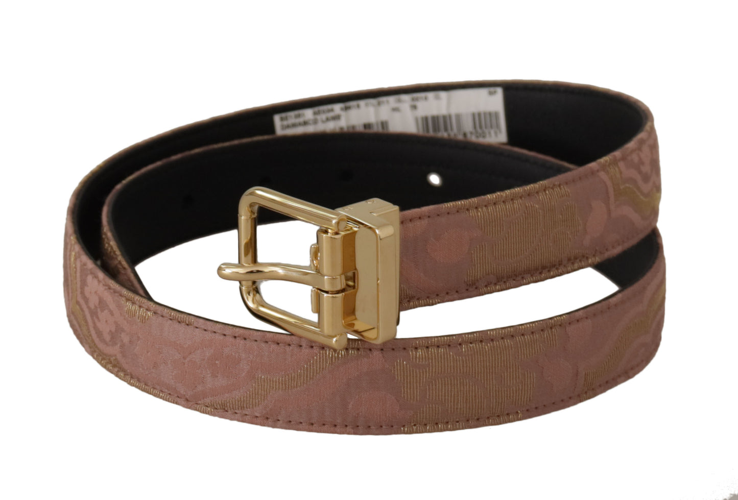 Dolce & Gabbana Chic Rose Pink Leather Belt with Logo Buckle - KALAJ