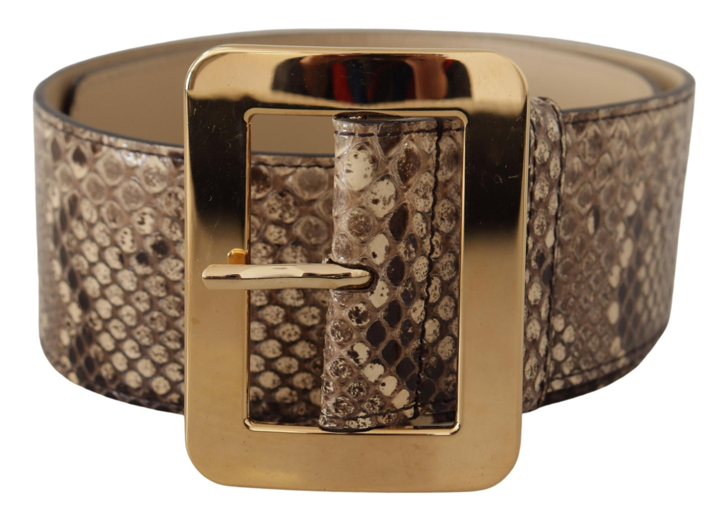 Dolce & Gabbana Elegant Leather Belt with Engraved Buckle - KALAJ