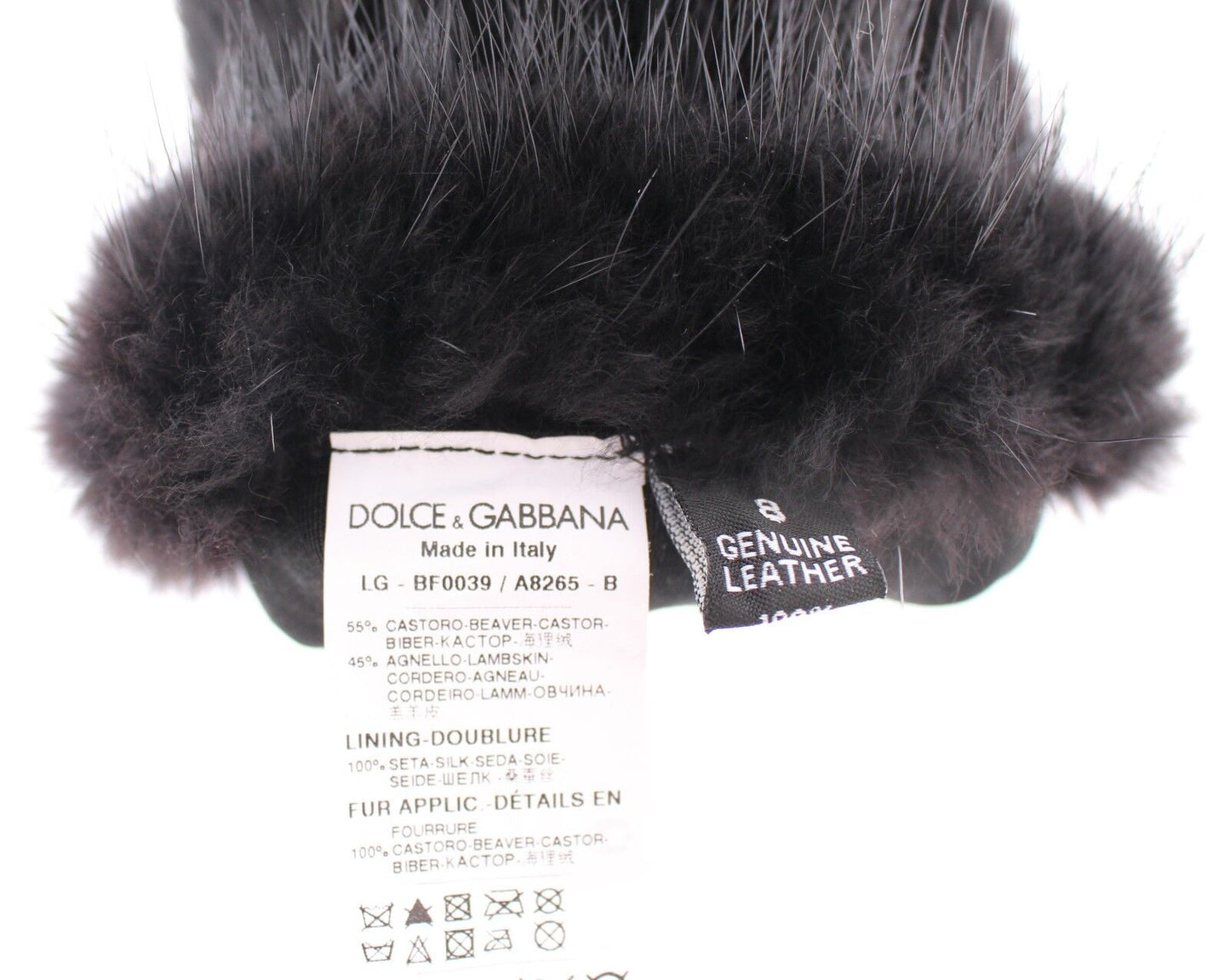 Dolce & Gabbana Elegant Elbow-Length Beaver Fur Gloves - KALAJ