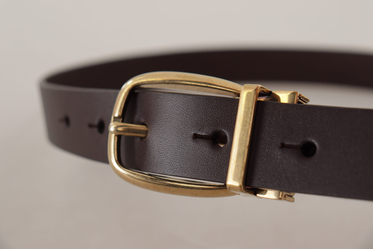 Dolce & Gabbana Elegant Dark Brown Leather Belt - KALAJ