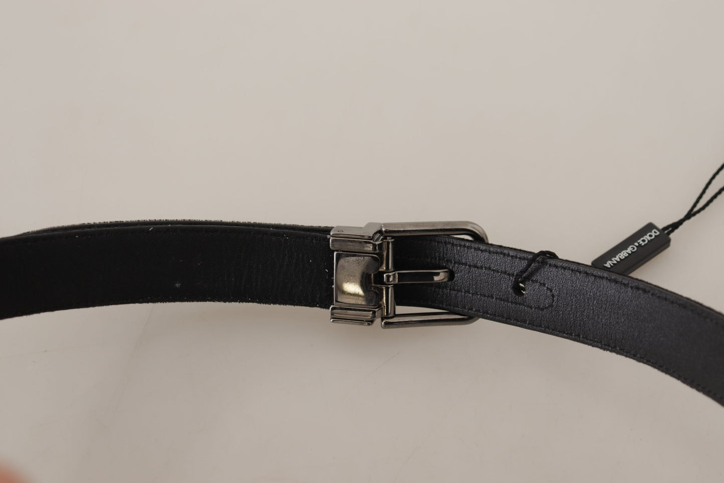 Dolce & Gabbana Elegant Black Cotton-Leather D&G Belt - KALAJ