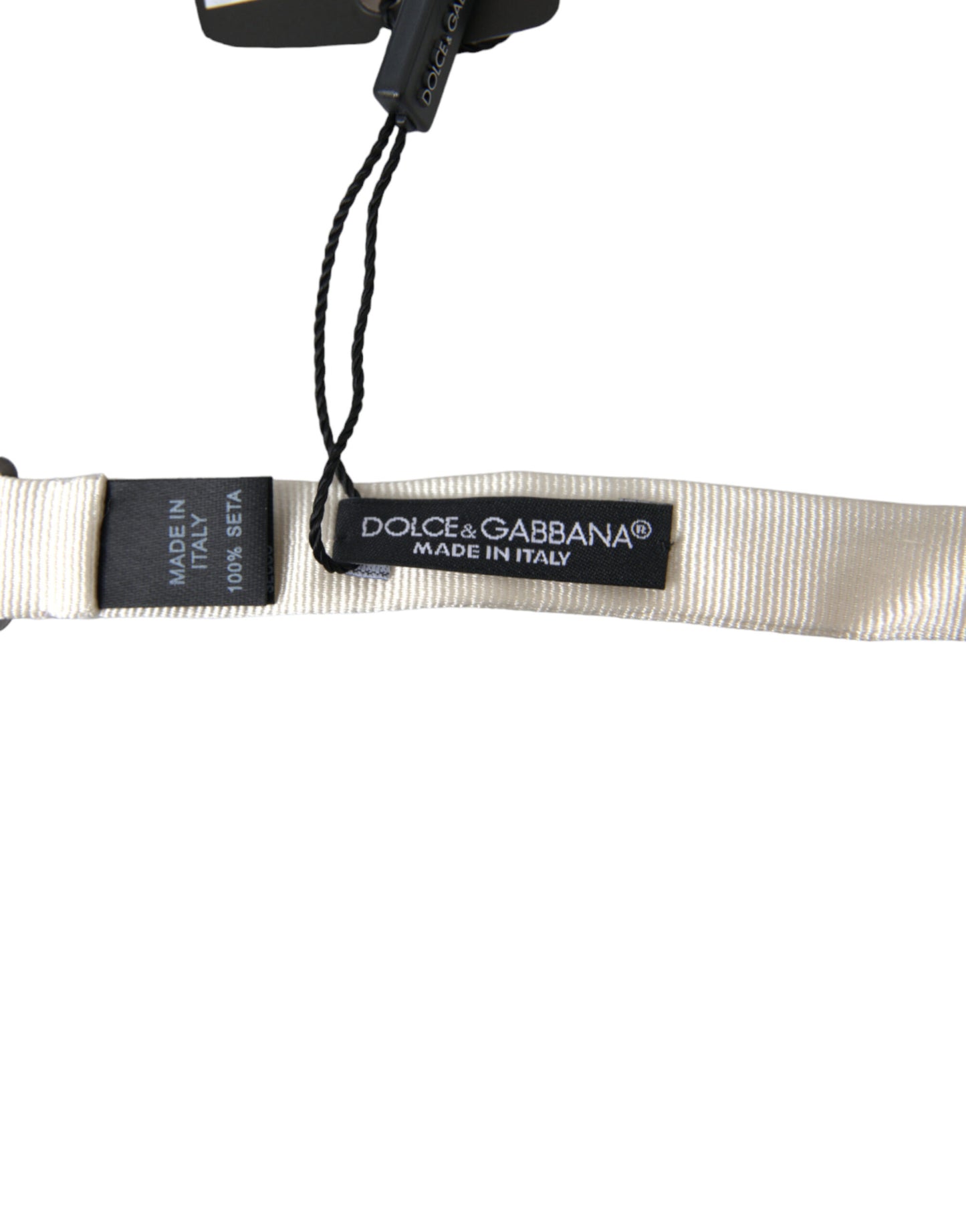 Dolce & Gabbana Elegant White Silk Bow Tie - KALAJ