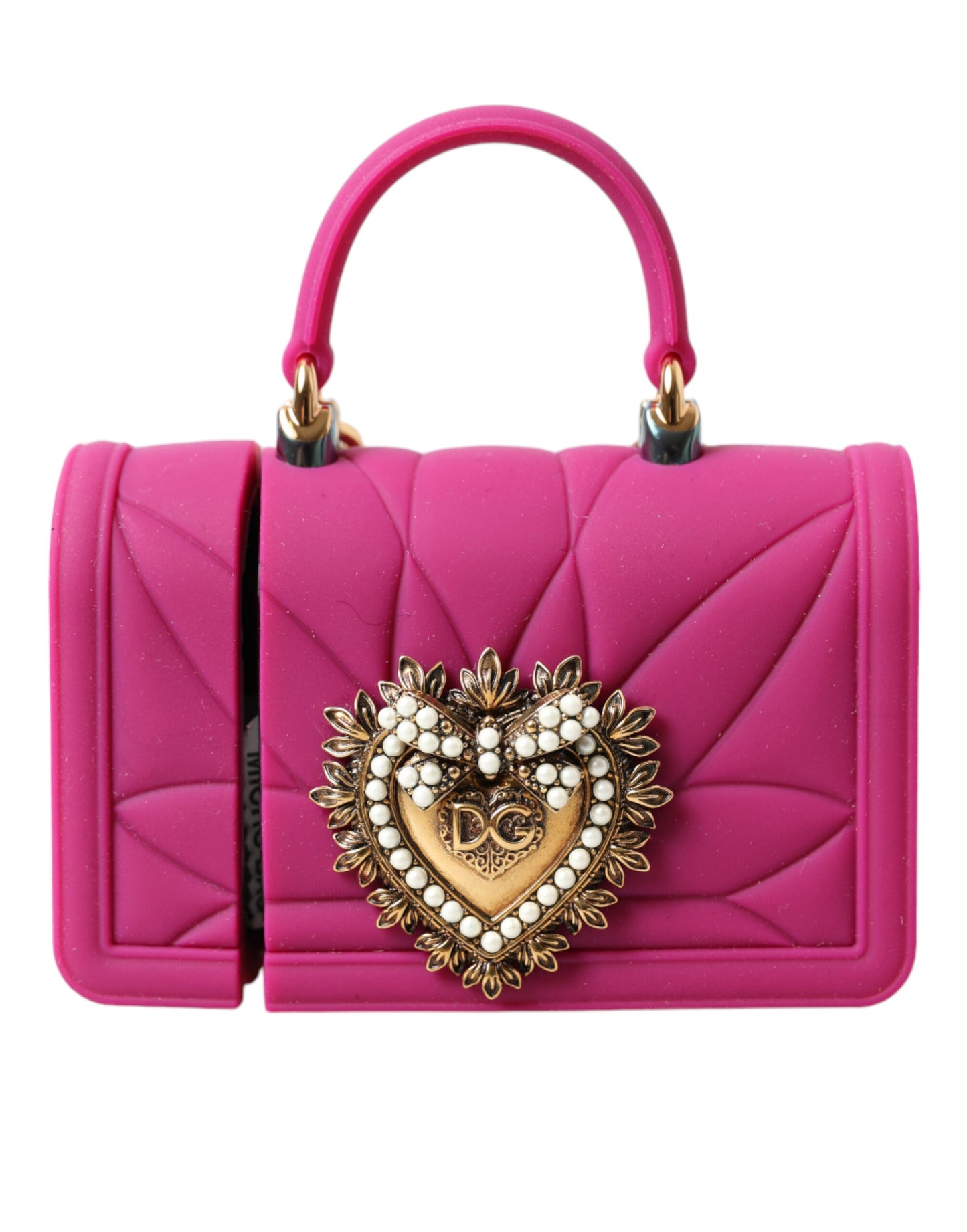 Dolce & Gabbana Chic Quilted Silicone Airpods Case - Pink & Gold - KALAJ