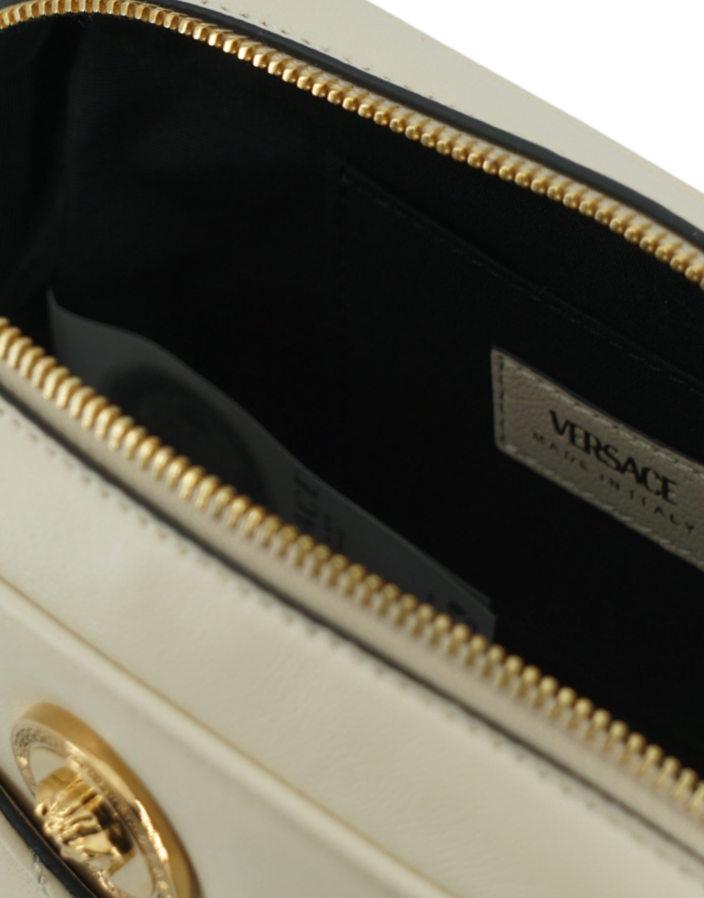 Versace Elegant White Lamb Leather Camera Bag - KALAJ