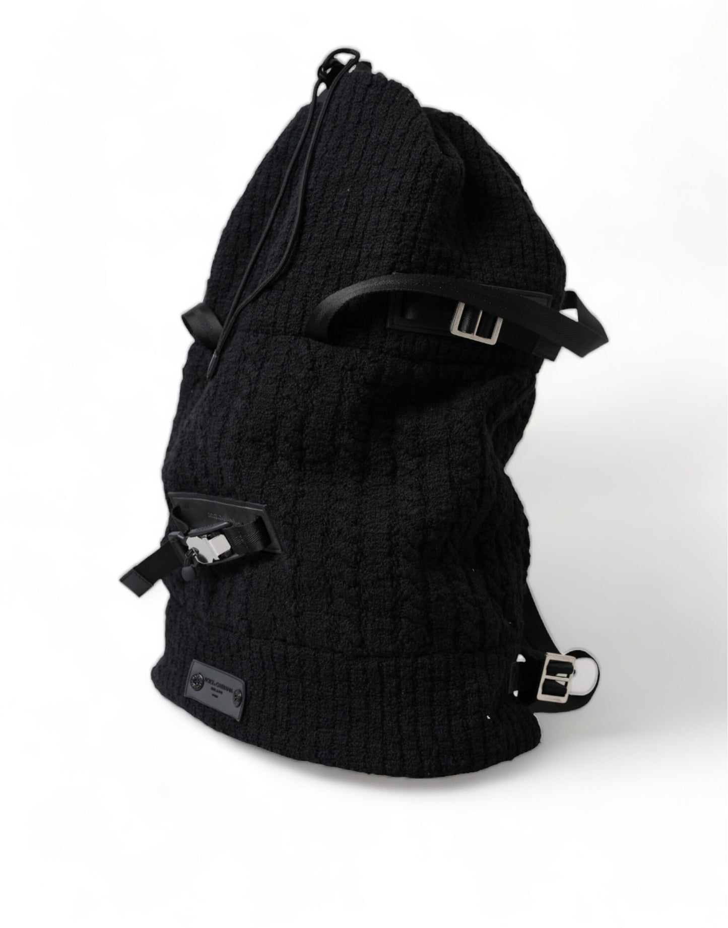 Dolce & Gabbana Elegant Tricot Wool-Blend Backpack in Black - KALAJ