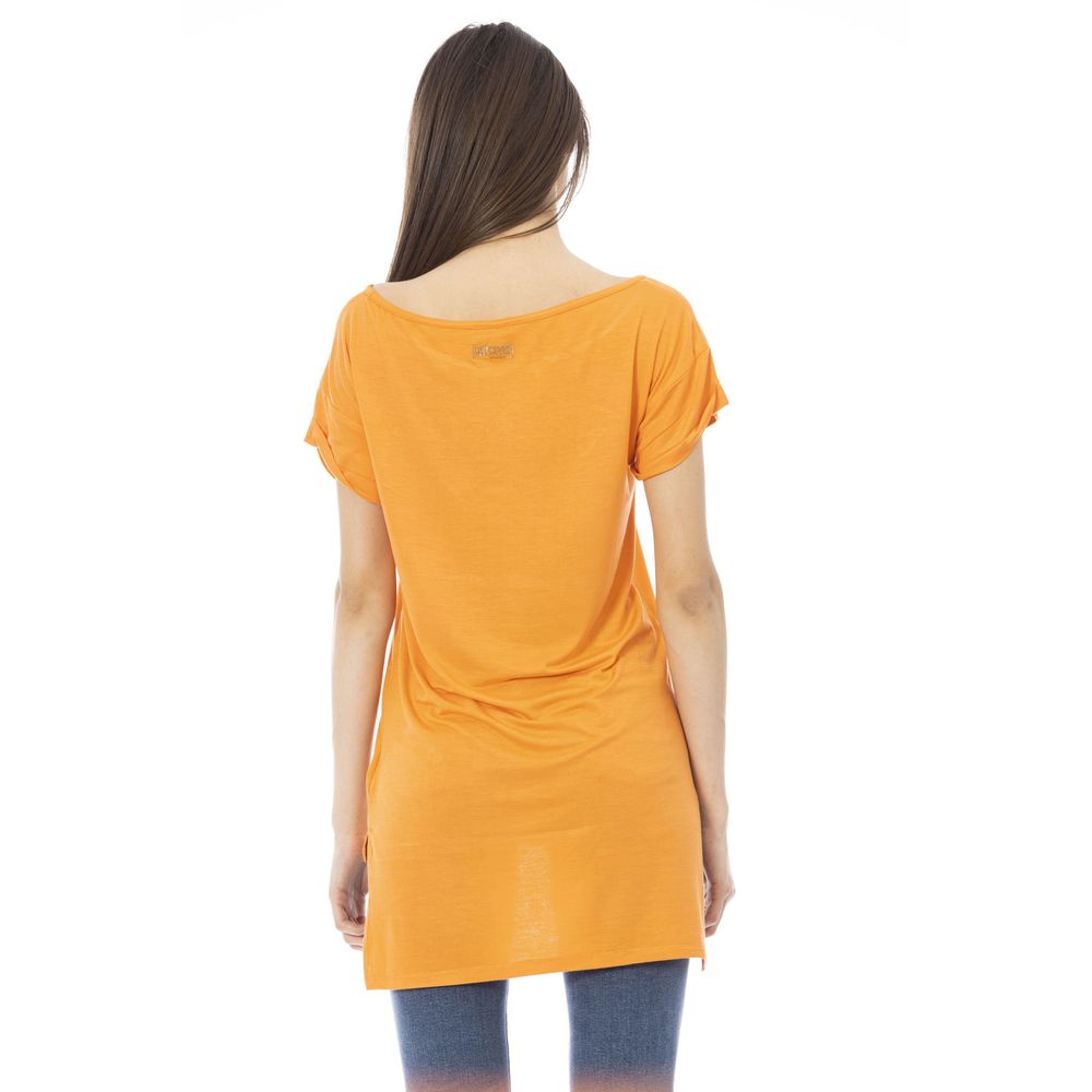Just Cavalli Orange Cotton T-Shirt