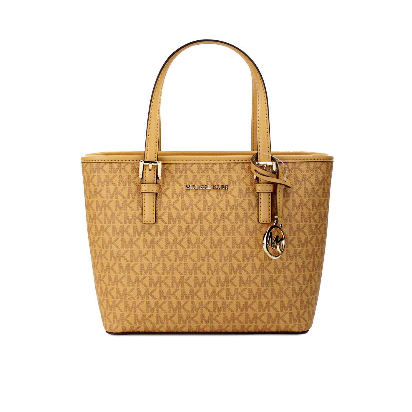 Michael Kors Jet Set Cider PVC Leather XS Carryall Top Zip Tote Bag Purse - KALAJ