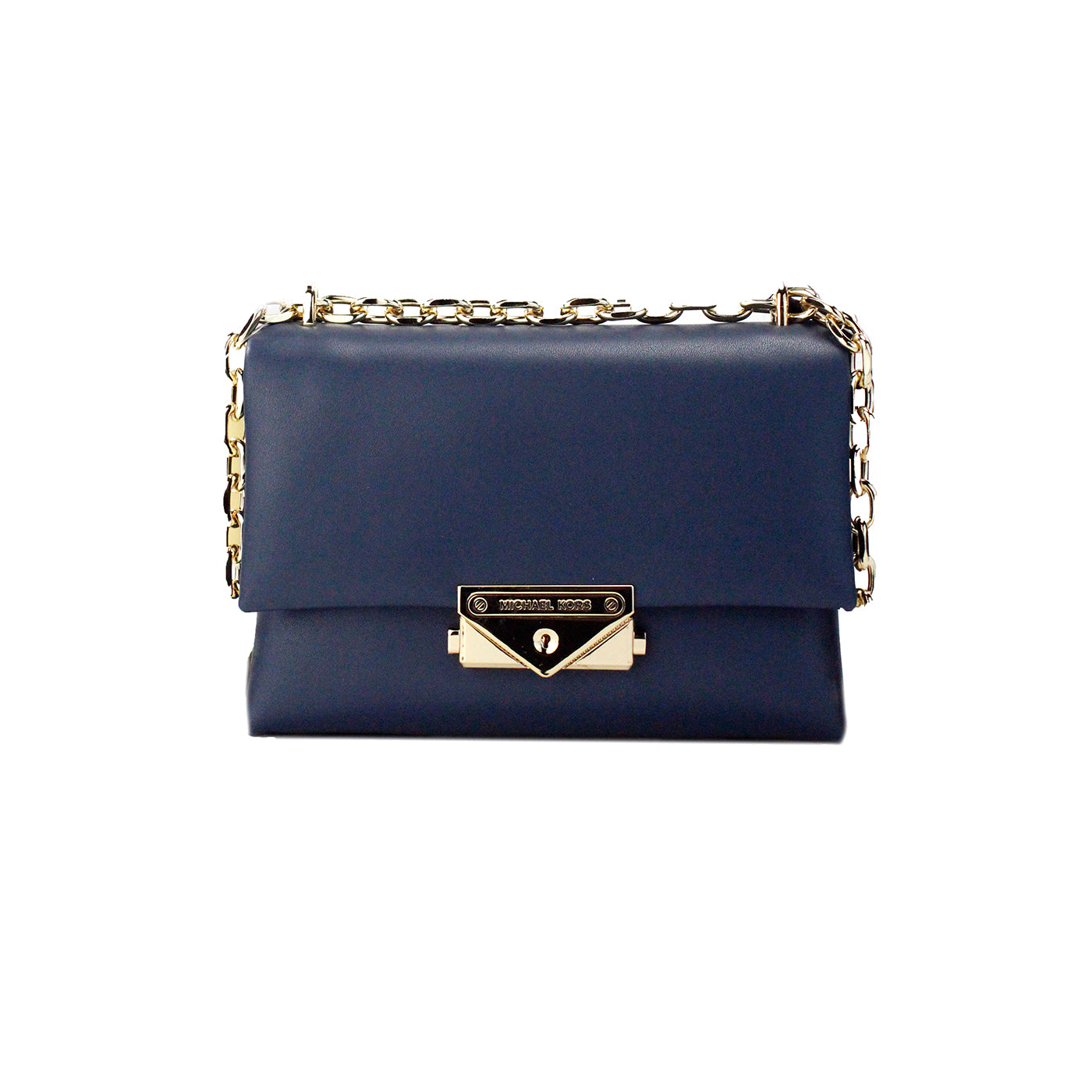 Michael Kors Cece Small Navy Vegan Leather Convertible Flap Crossbody Bag - KALAJ