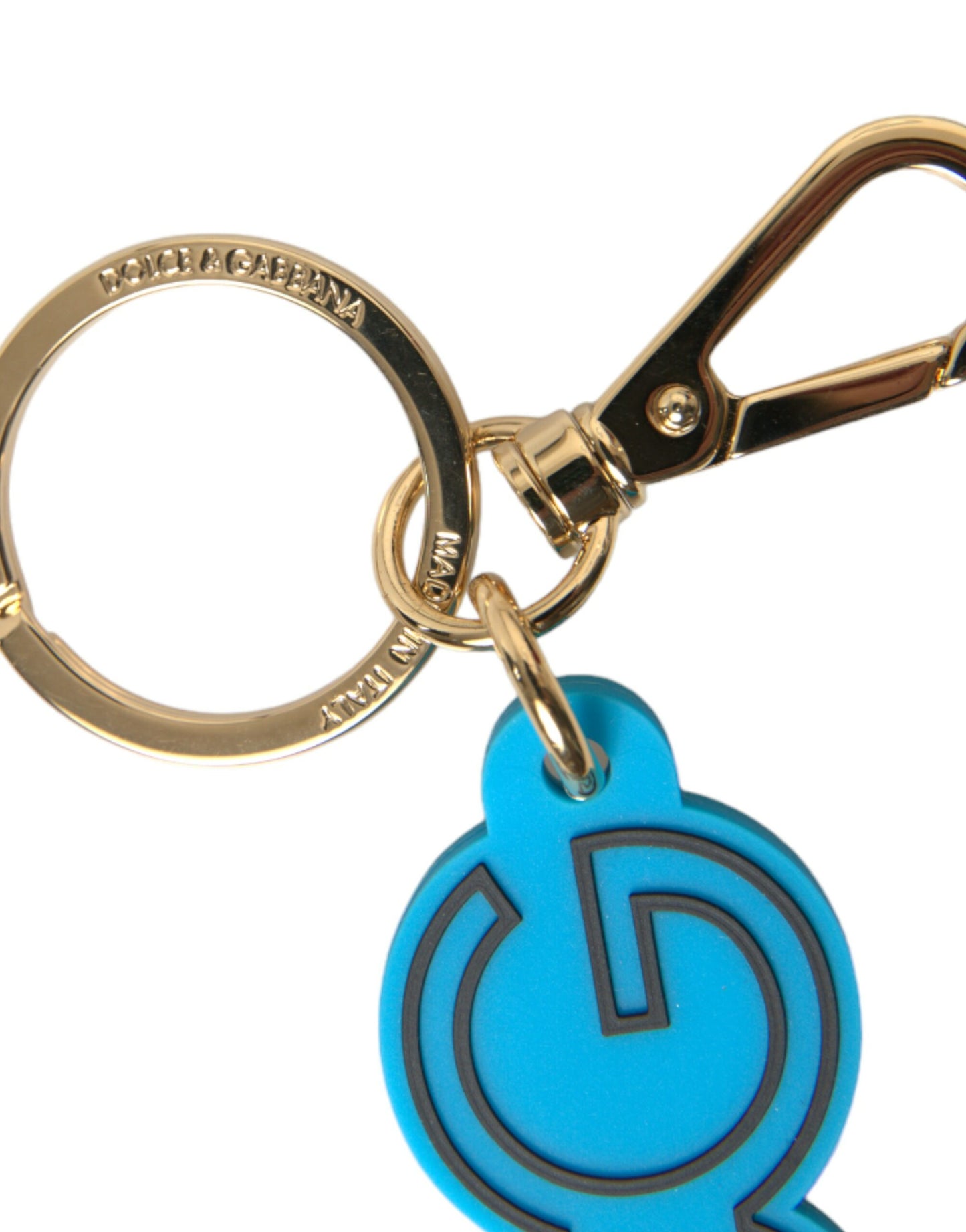 Dolce & Gabbana Elegant Blue & Gold Keychain Accessory - KALAJ