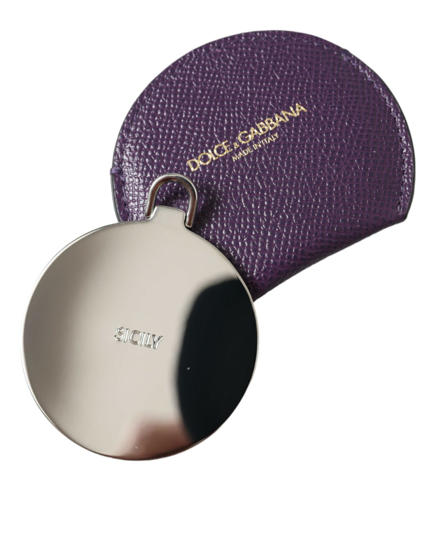 Dolce & Gabbana Elegant Purple Leather Mirror Holder - KALAJ
