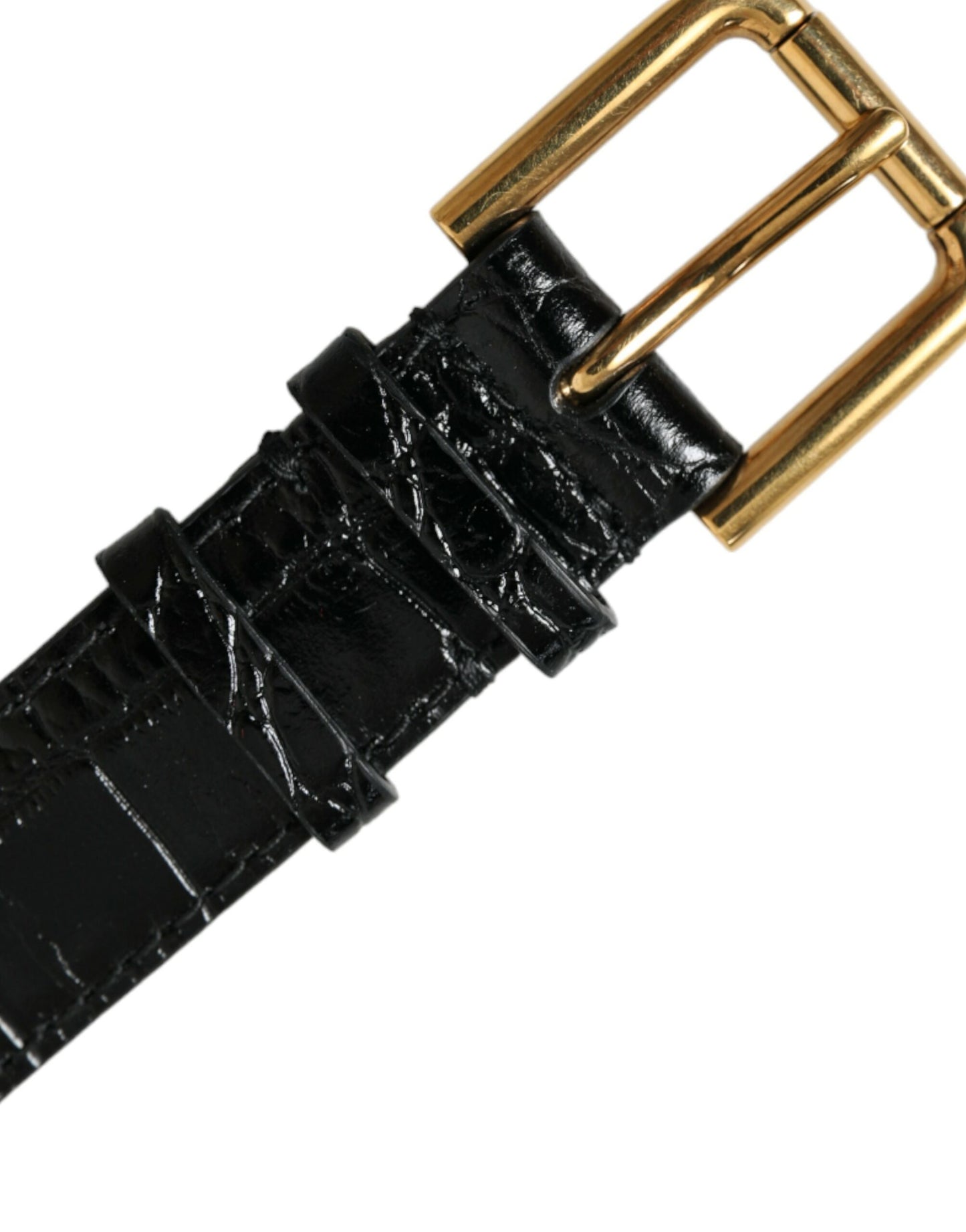 Dolce & Gabbana Elegant Gold Black Leather Bracelet - KALAJ